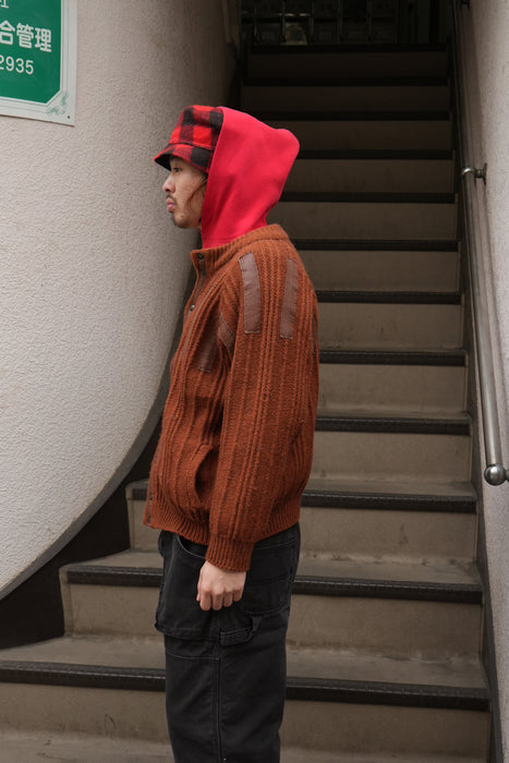 80s Maglieria leather×Knit blouson