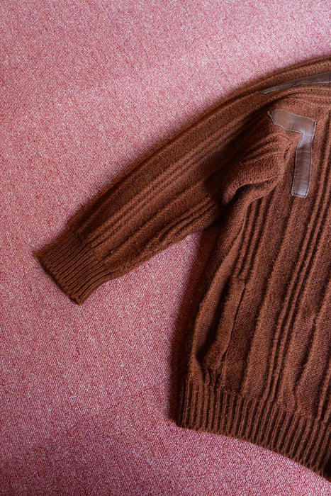 80s Maglieria leather×Knit blouson