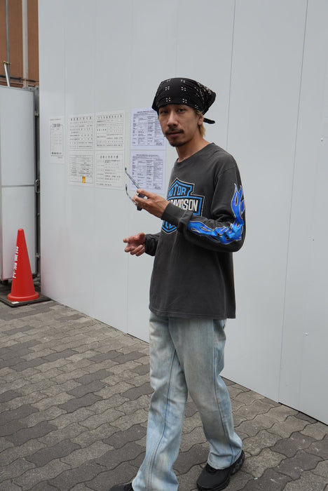 90s HARLEY-DAVIDSON blue frame tee