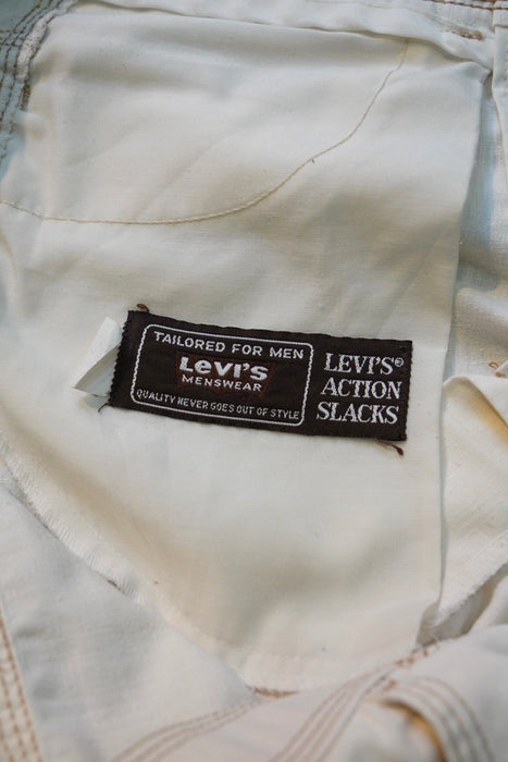 70s Levi's ACTION SLACKS white chambray pants