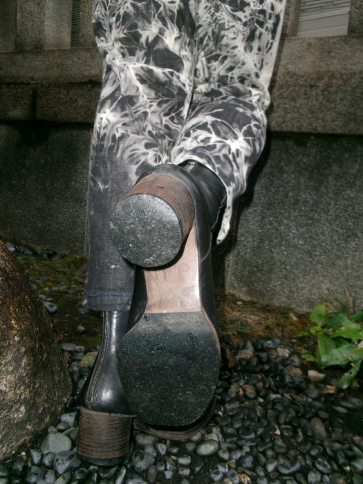 00s JOLI leather back-zip heeled boots