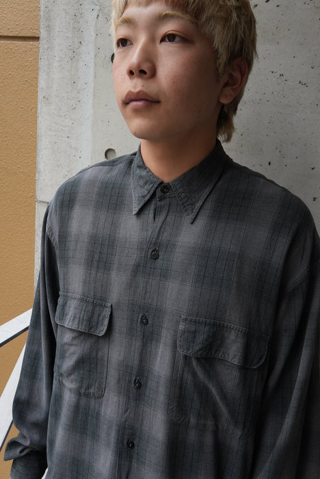 00s Calvin Klein rayon check shirt