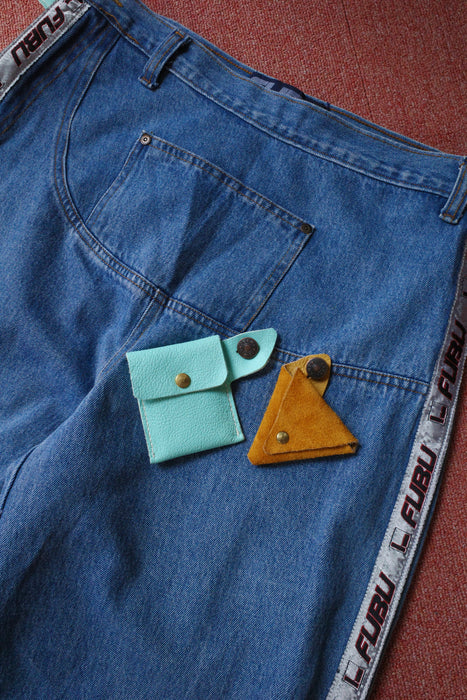 90s FUBU gimmick denim with leather goods