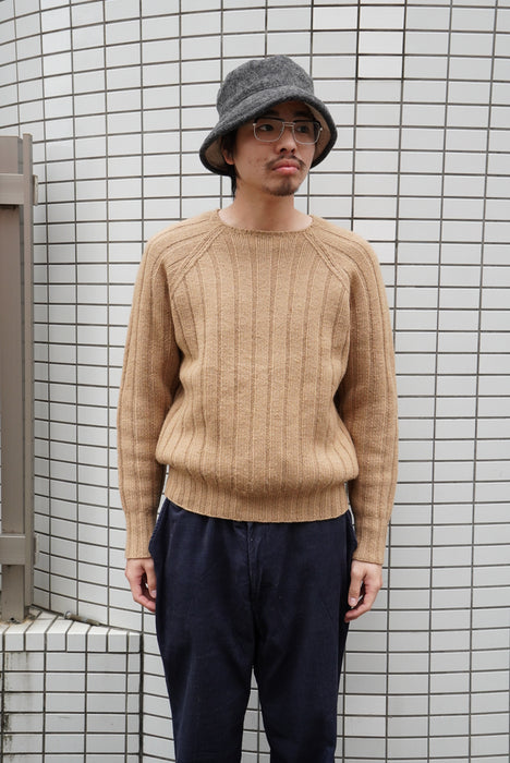 Ralph Lauren camelhair × lambswool hand knit