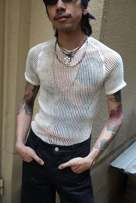 70s danish army fishnet tee