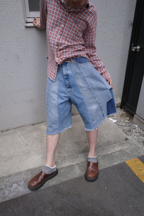 remake Levi's patchwork denim shorts