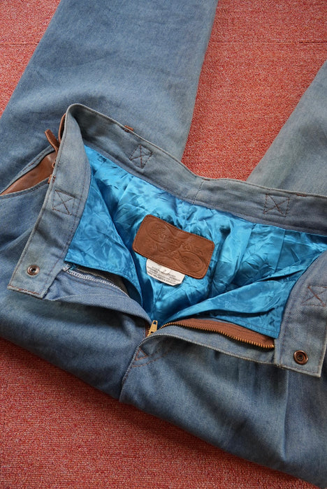 80s THE LEATHER RANCH DU CAIR leather custom denim