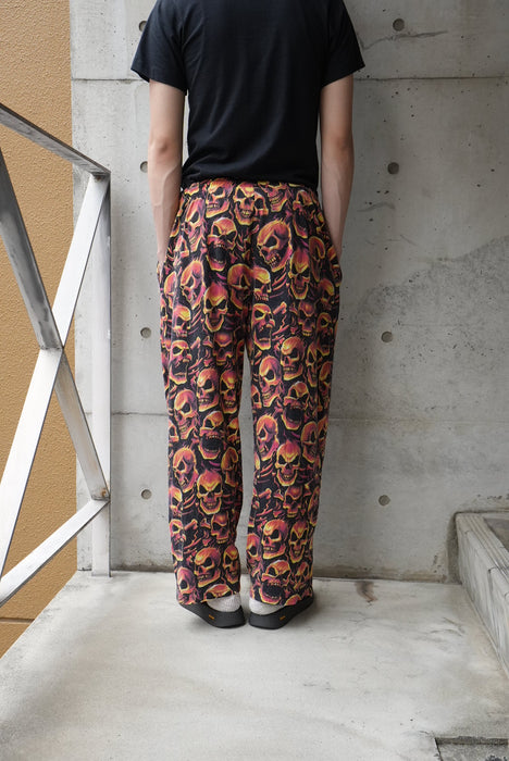 TATTOO ROUNGE fire skull pajama pants