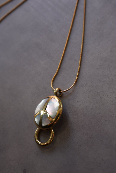 handmade brass charm "peace"