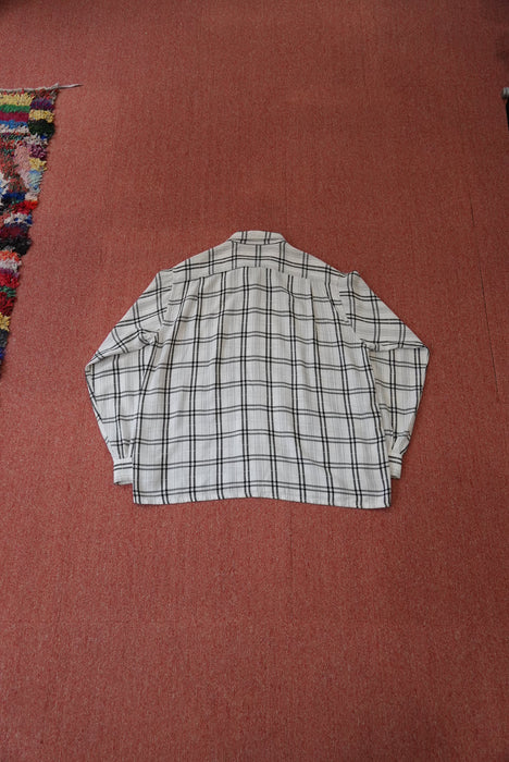 60s Manhattan check rayon shirt