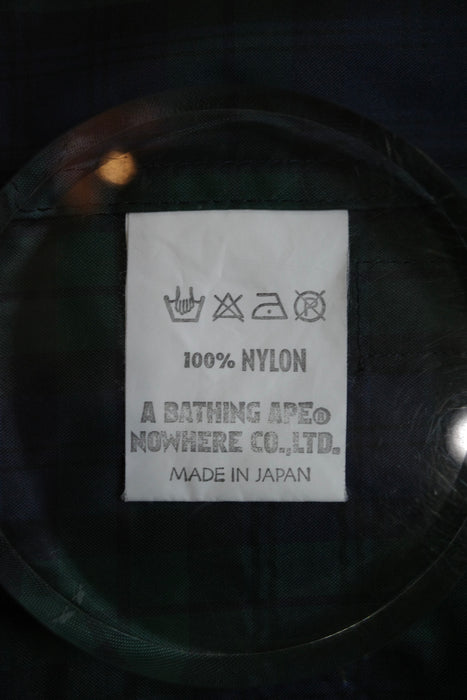 90s A BATHING APE blackwatch nylon coat