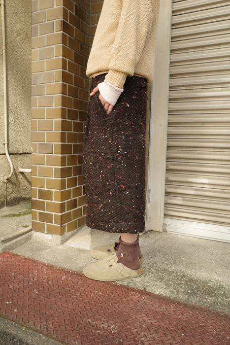 HAPPYEND HOKKORI tweed pants CHOCO