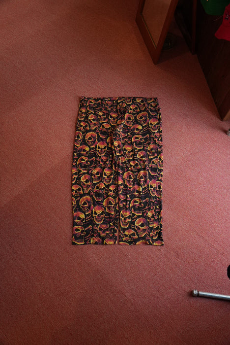 TATTOO ROUNGE fire skull pajama pants