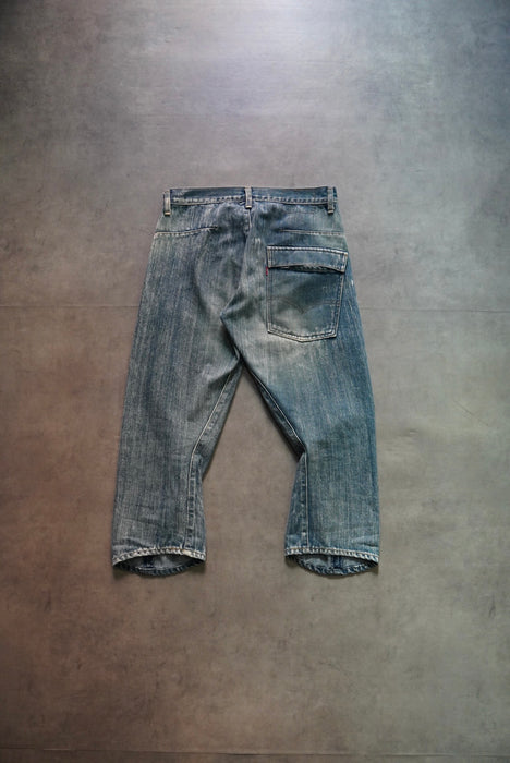 00s Levi's engineered bleached cropped denim