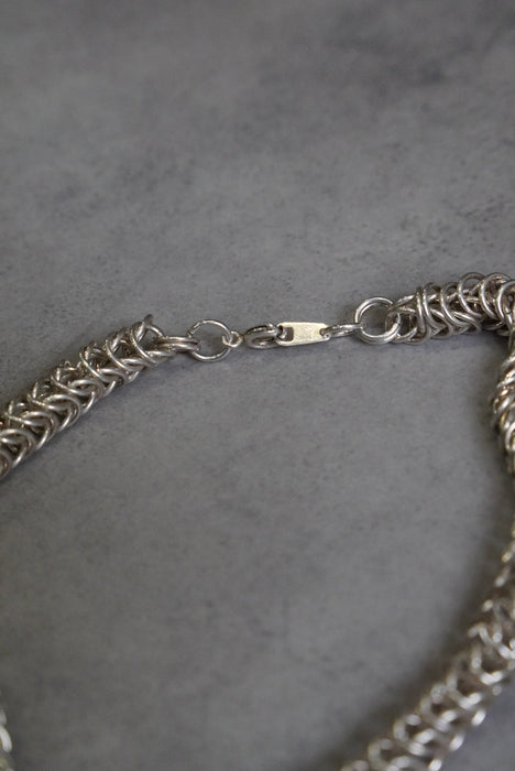 snake silver chain choker