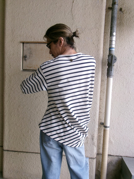 NAM Banana Basque Shirts WHITE/NAVY size1