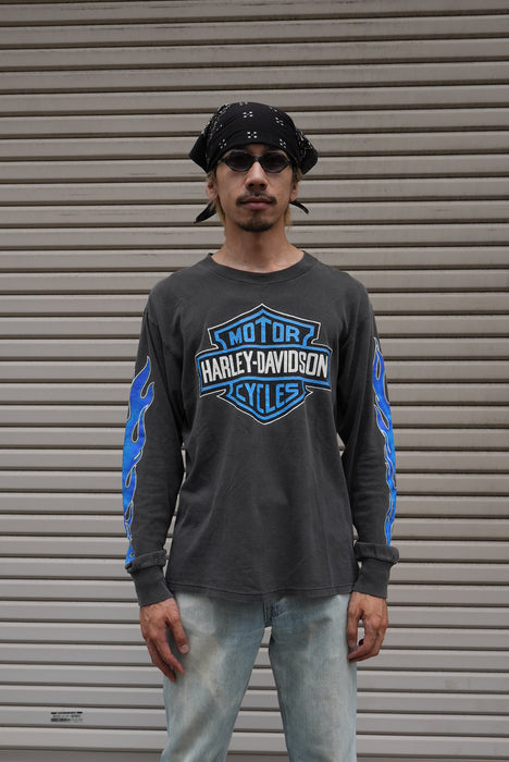 90s HARLEY-DAVIDSON blue frame tee