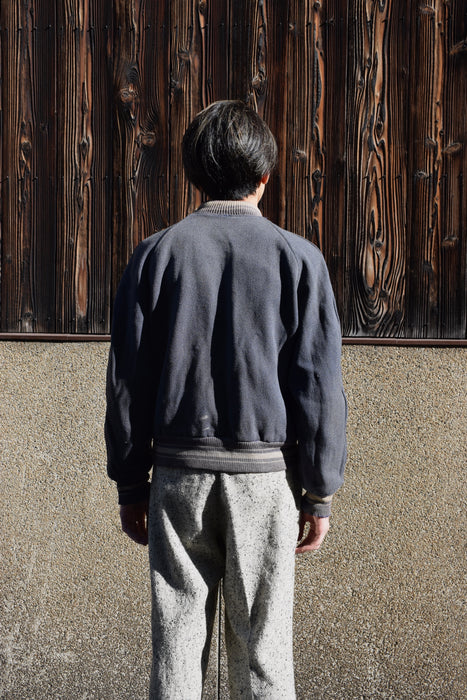 60s satin×wool reversible jacket