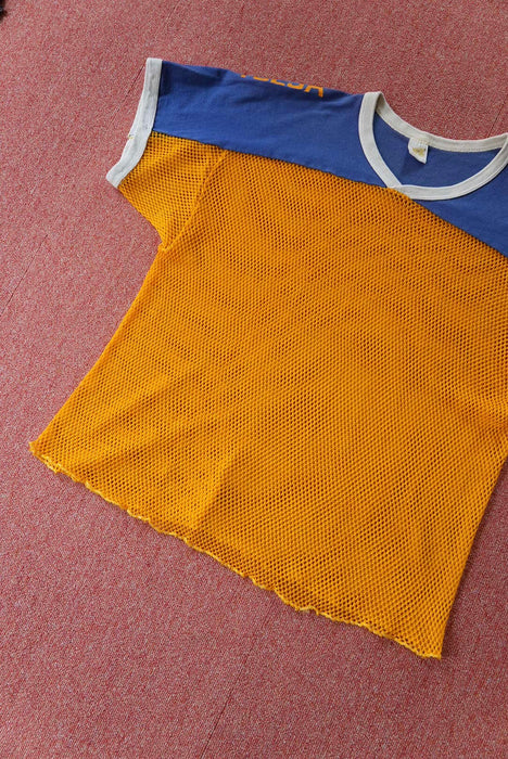 70s RUSSELL mesh football tee