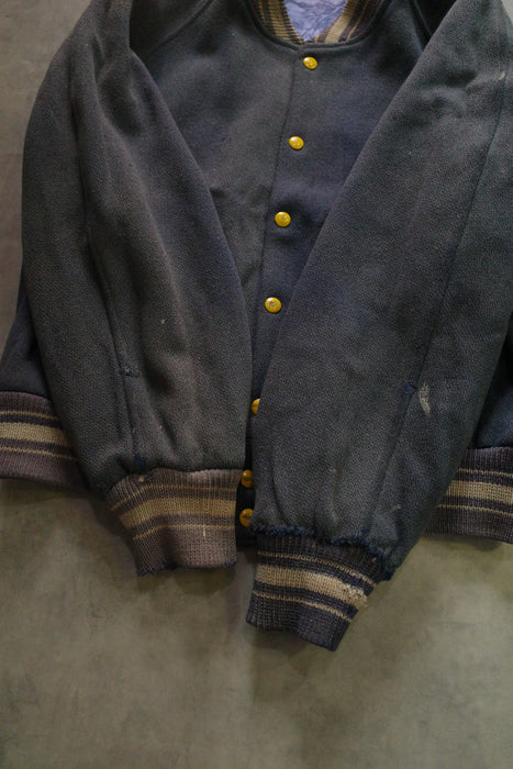 60s satin×wool reversible jacket