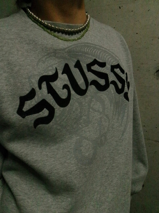 00s STUSSY flocked sweat