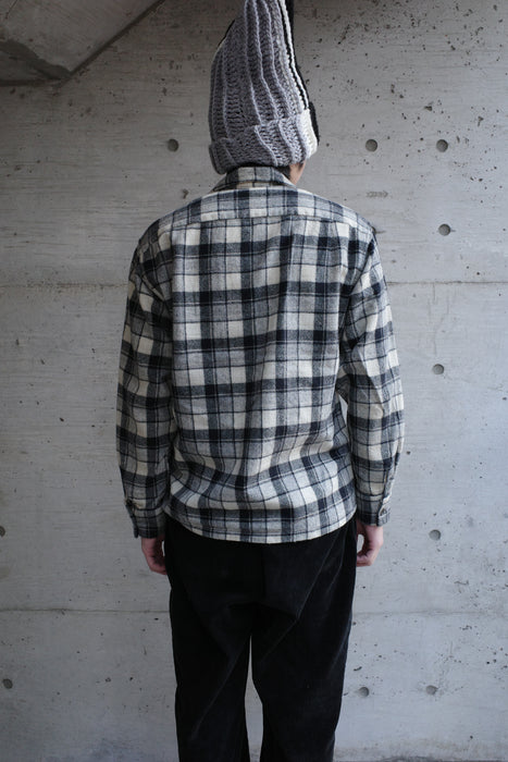 60s wool check shirt