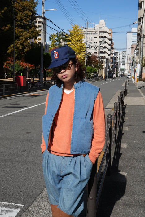 80s denim boa vest