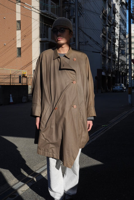 80s ISSEY MIYAKE oild cotton WIND COAT
