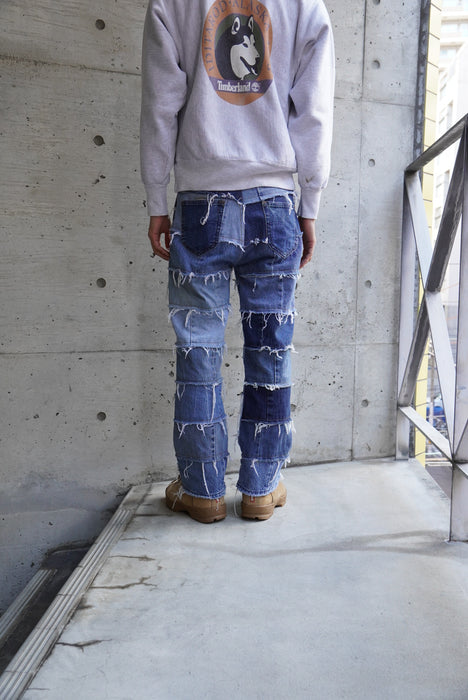 remake patchwork denim pants