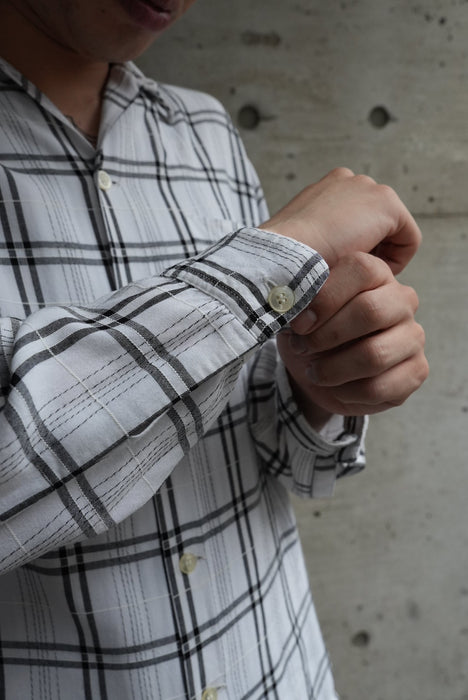 60s Manhattan check rayon shirt