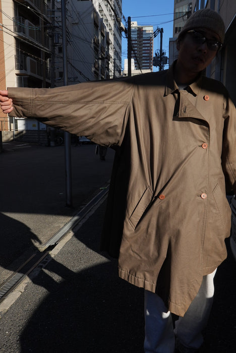 80s ISSEY MIYAKE oild cotton WIND COAT