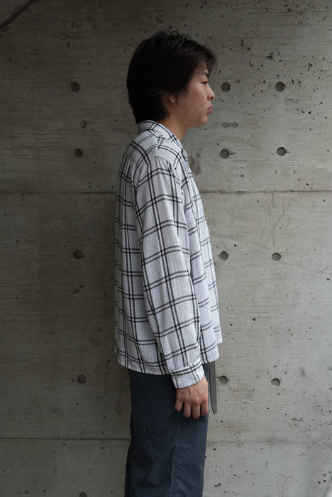 60s Manhattan check rayon shirt