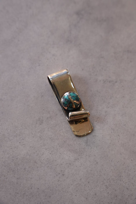 handmade brass money clip "silver"