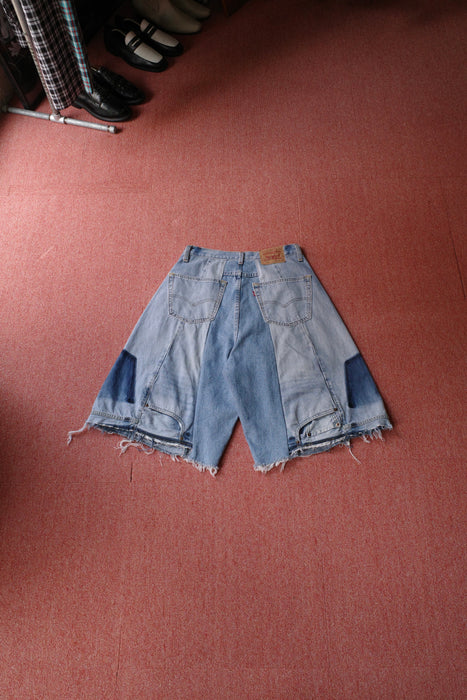 remake Levi's patchwork denim shorts