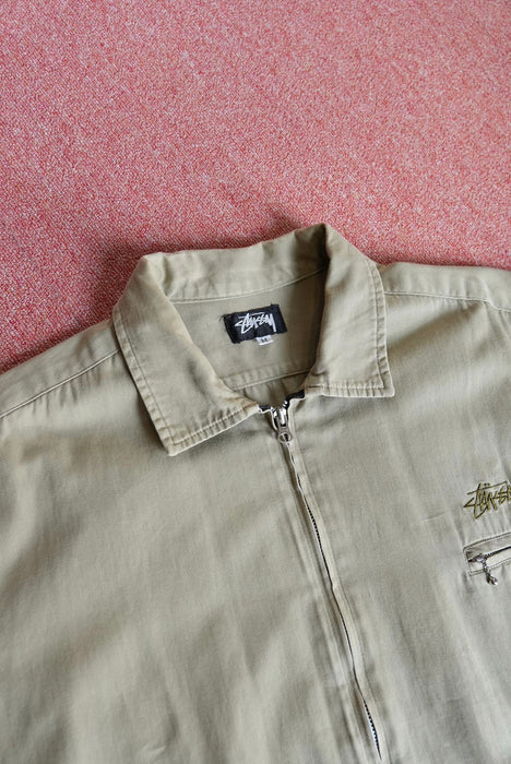 80s STUSSY cotton sports jacket