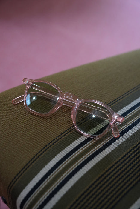 40s French square sunglass rose