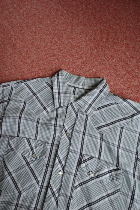 60s Fleatline cotton check western shirt