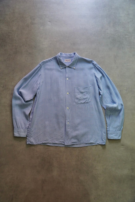 60s Amberley gingham B.D.shirt