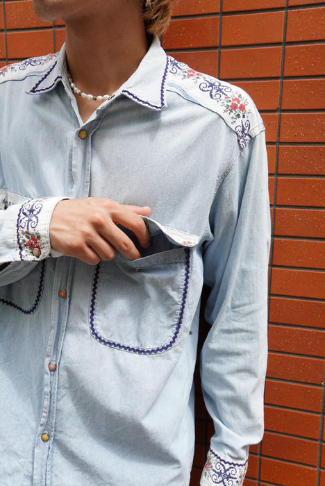 90s CHIPIE chambray western shirts