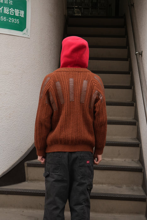 80s Maglieria leather×Knit blouson