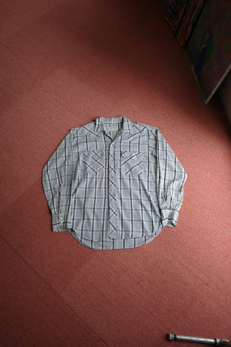 60s Fleatline cotton check western shirt