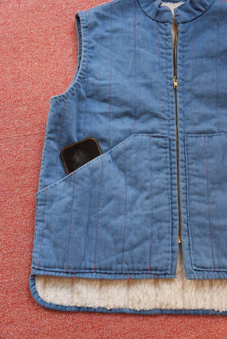 80s denim boa vest
