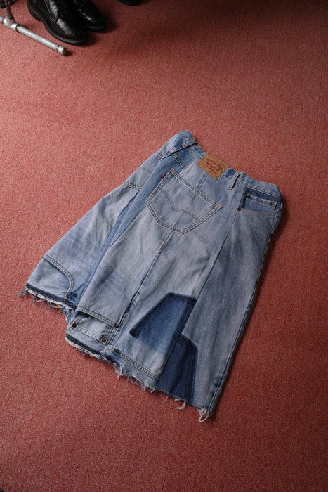 remake Levi's patchwork denim shorts