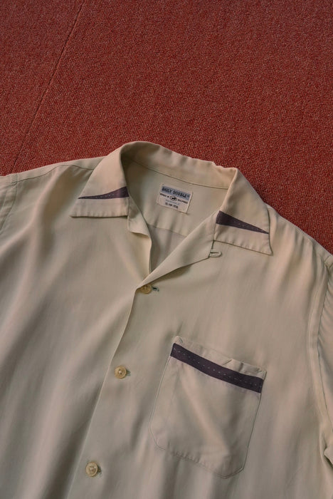 60s DAILY DOUBLE hand stitch 2tone rayon shirt