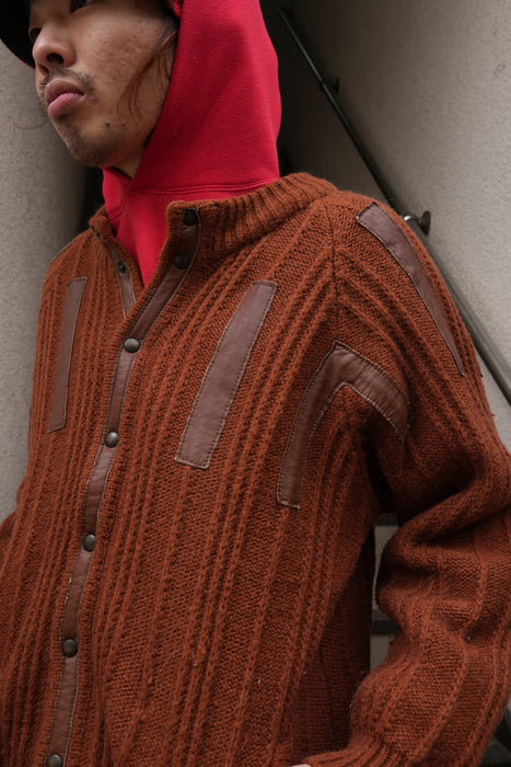 80s Maglieria leather×Knit blouson