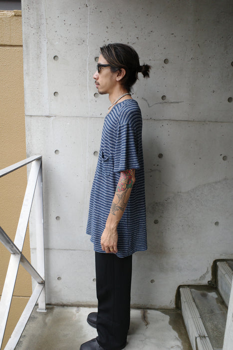 90s Ralph Lauren linen×cotton border tee