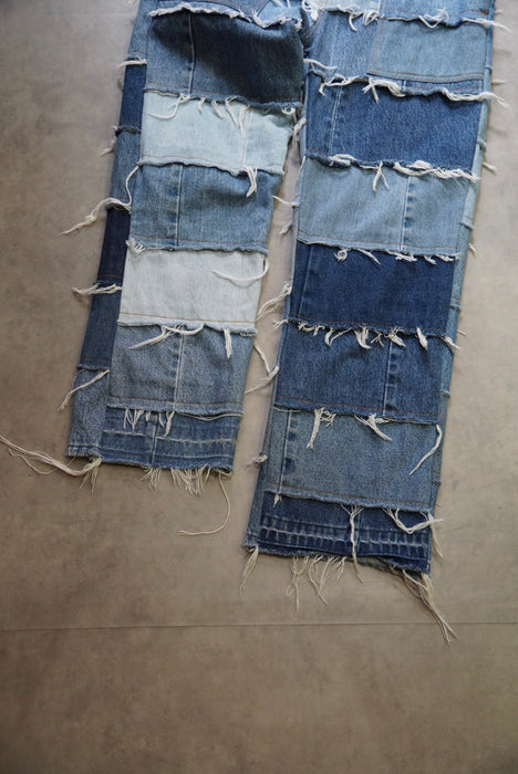 remake patchwork denim pants