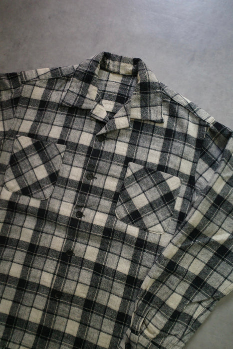 60s wool check shirt