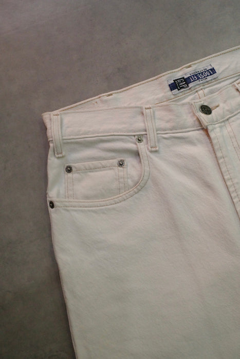 90s GAP LOOSE white denim