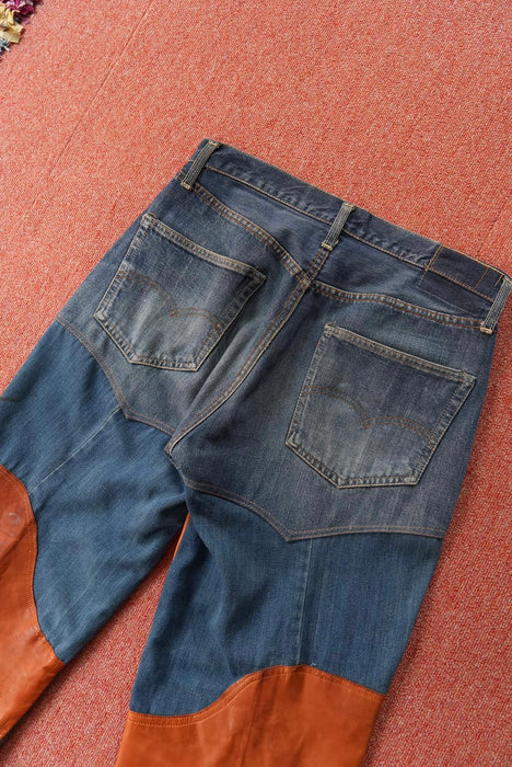 60s Hand Made by Denim Evalution leather 501 "E"